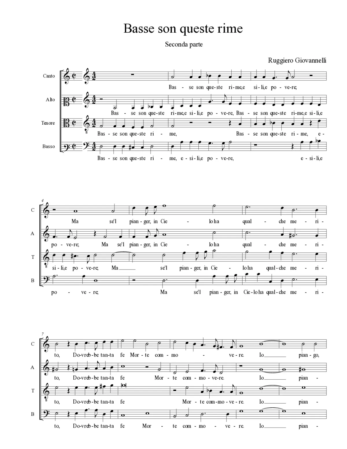 Basse son queste rime - Page 1