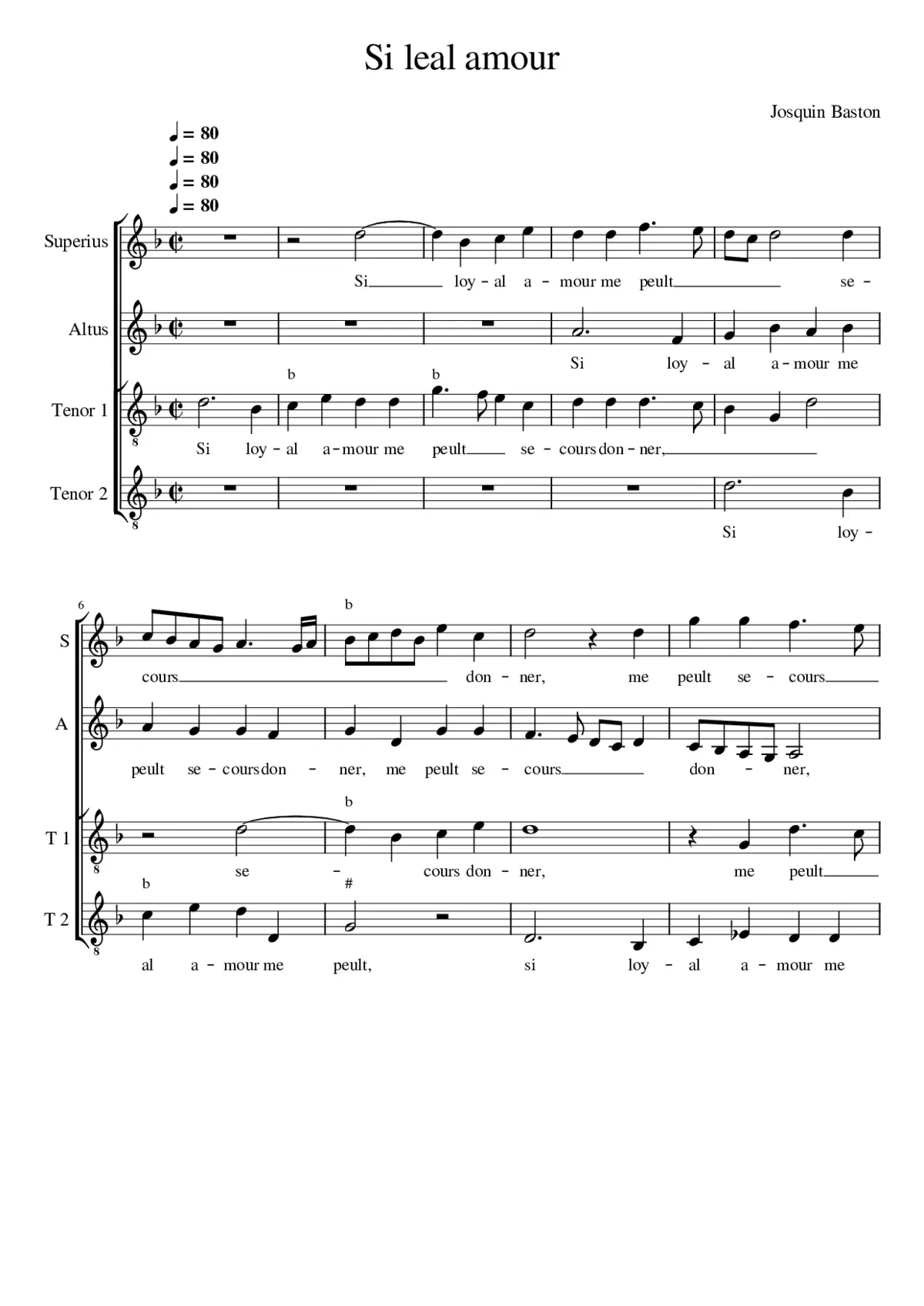 Si loyal amour - Page 1