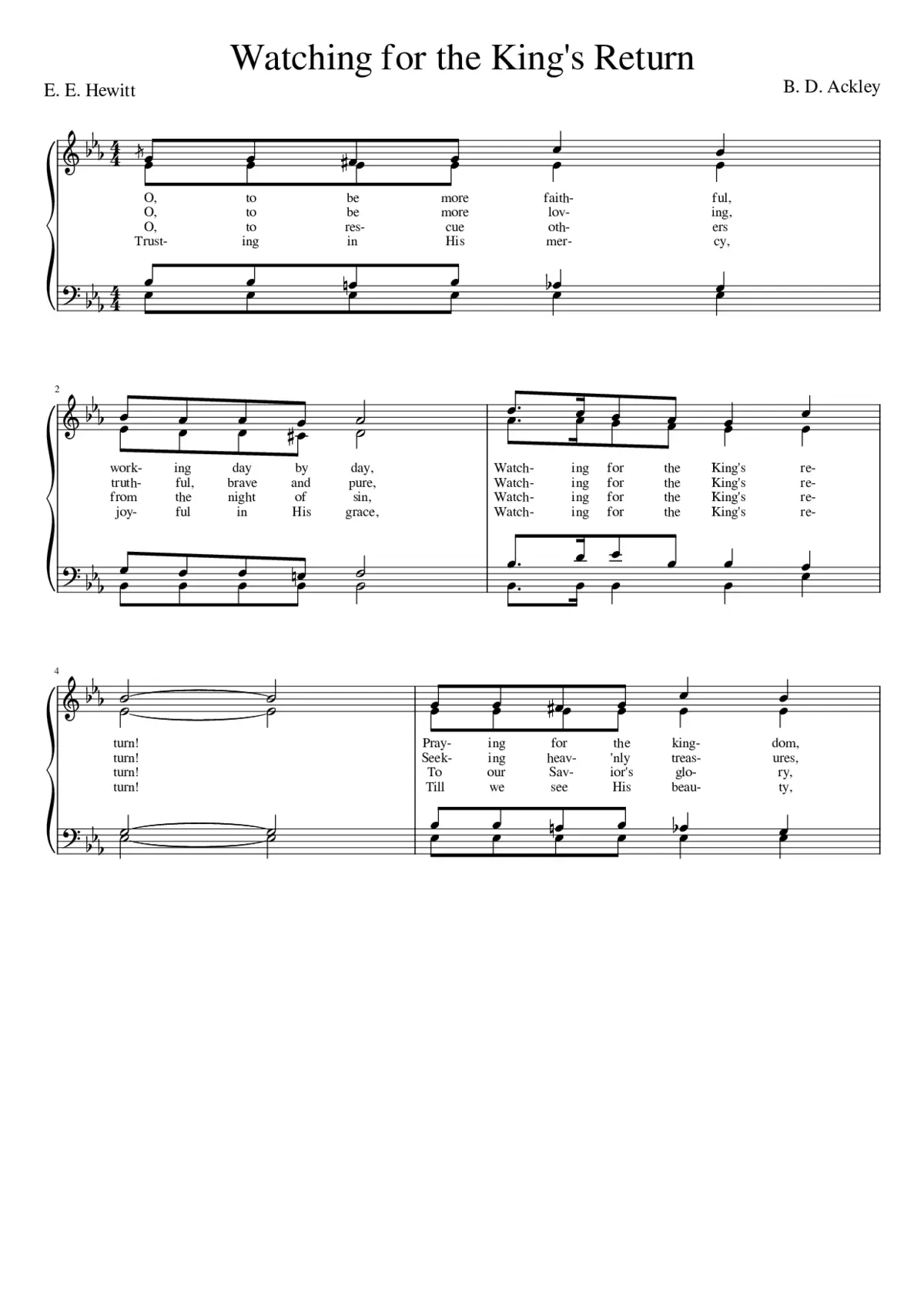 O to be more faithful working day by day (Ackley) - Page 1