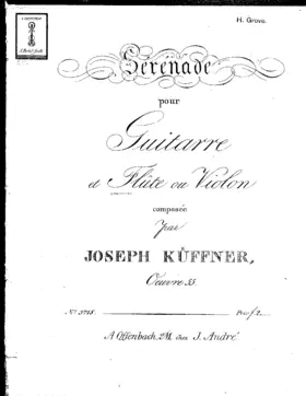 Sérénade pour Guitarre et Flûte ou Violon