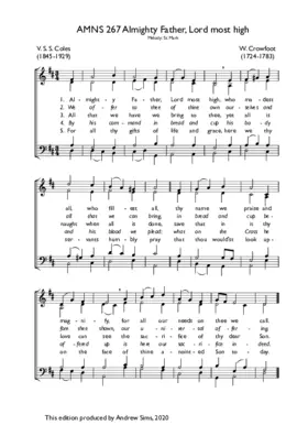 Almighty Father, Lord most high