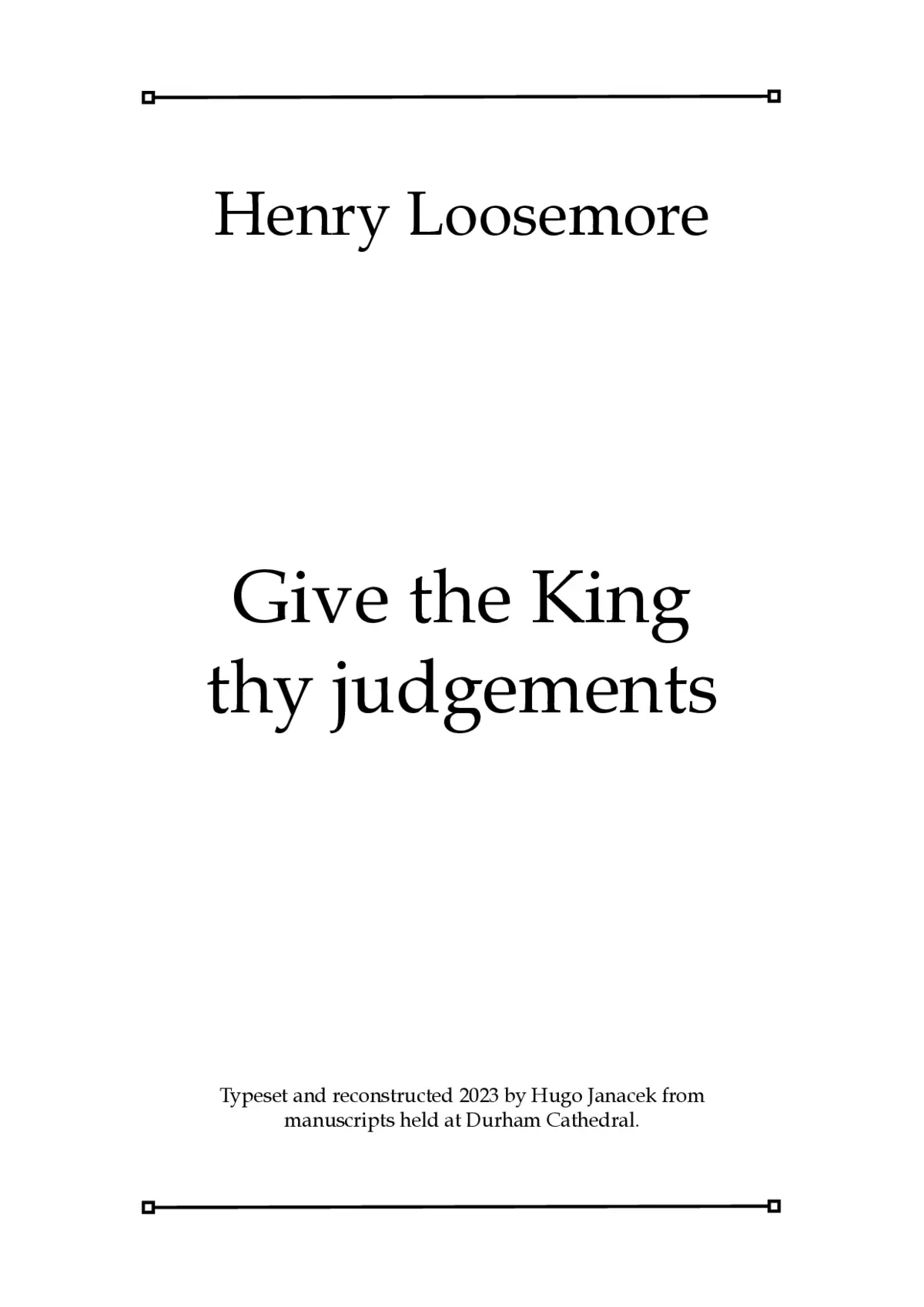 Give the King thy judgements - Page 1