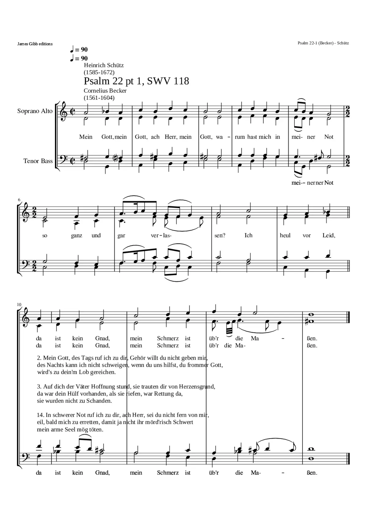 Mein Gott mein Gott ach Herr mein Gott SWV 118 - Page 1