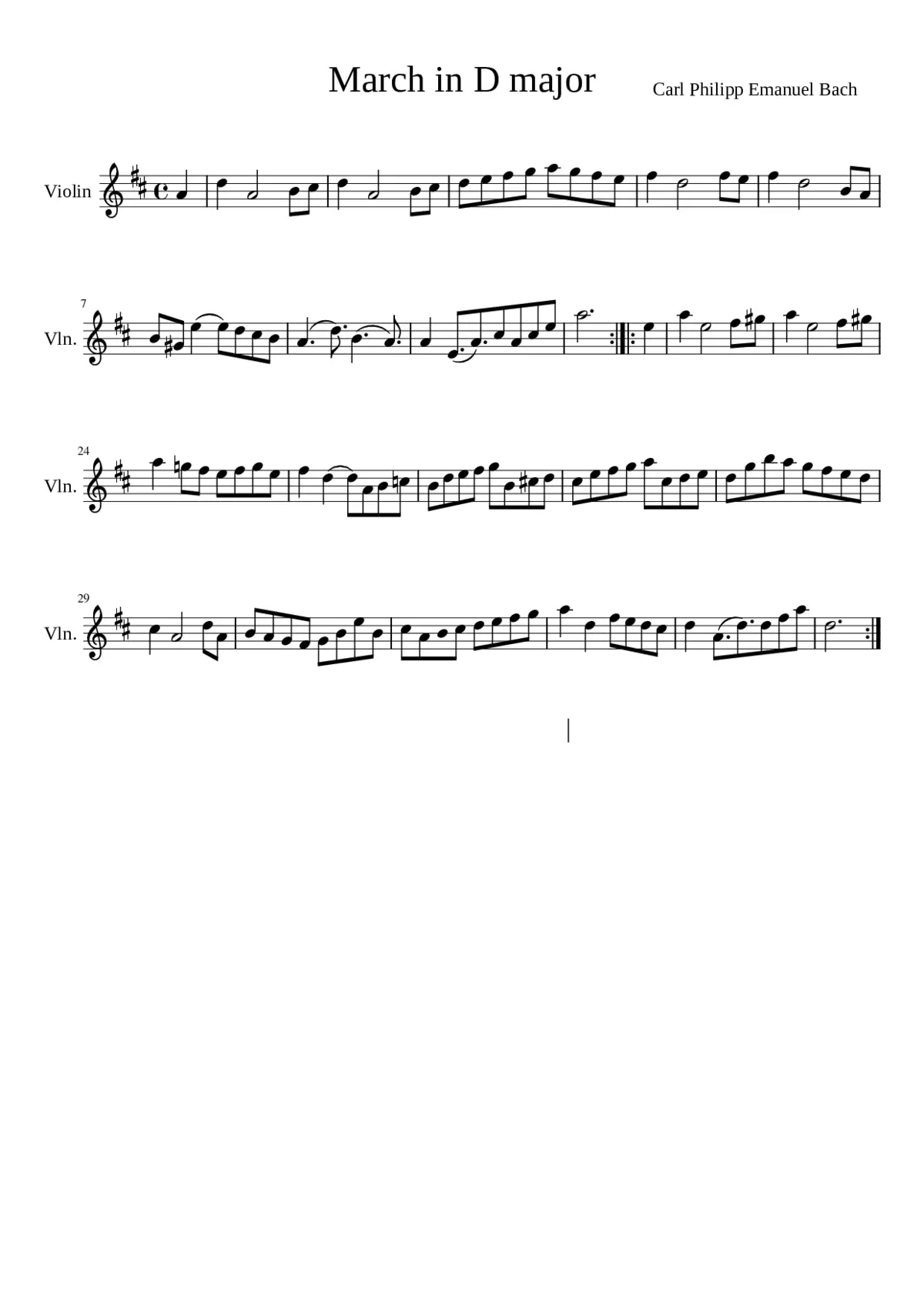 March in D Major - Page 1