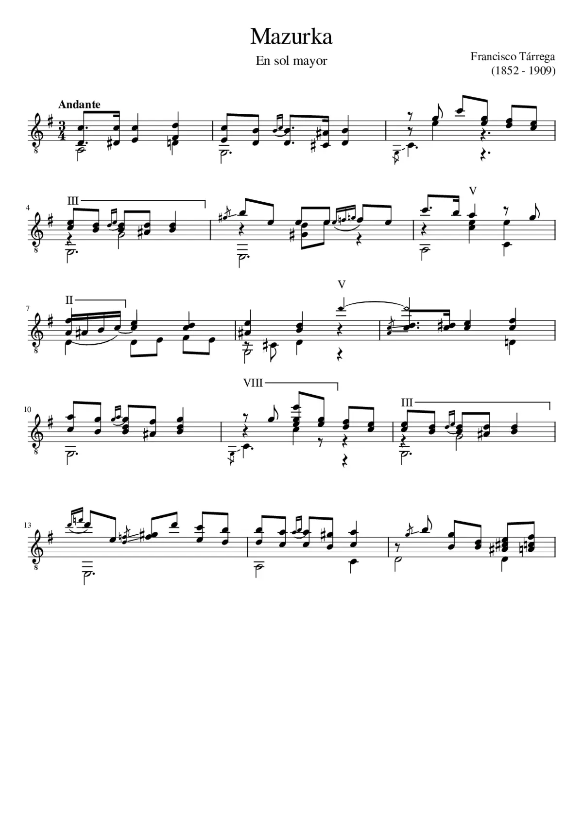 Mazurka in G major - Page 1