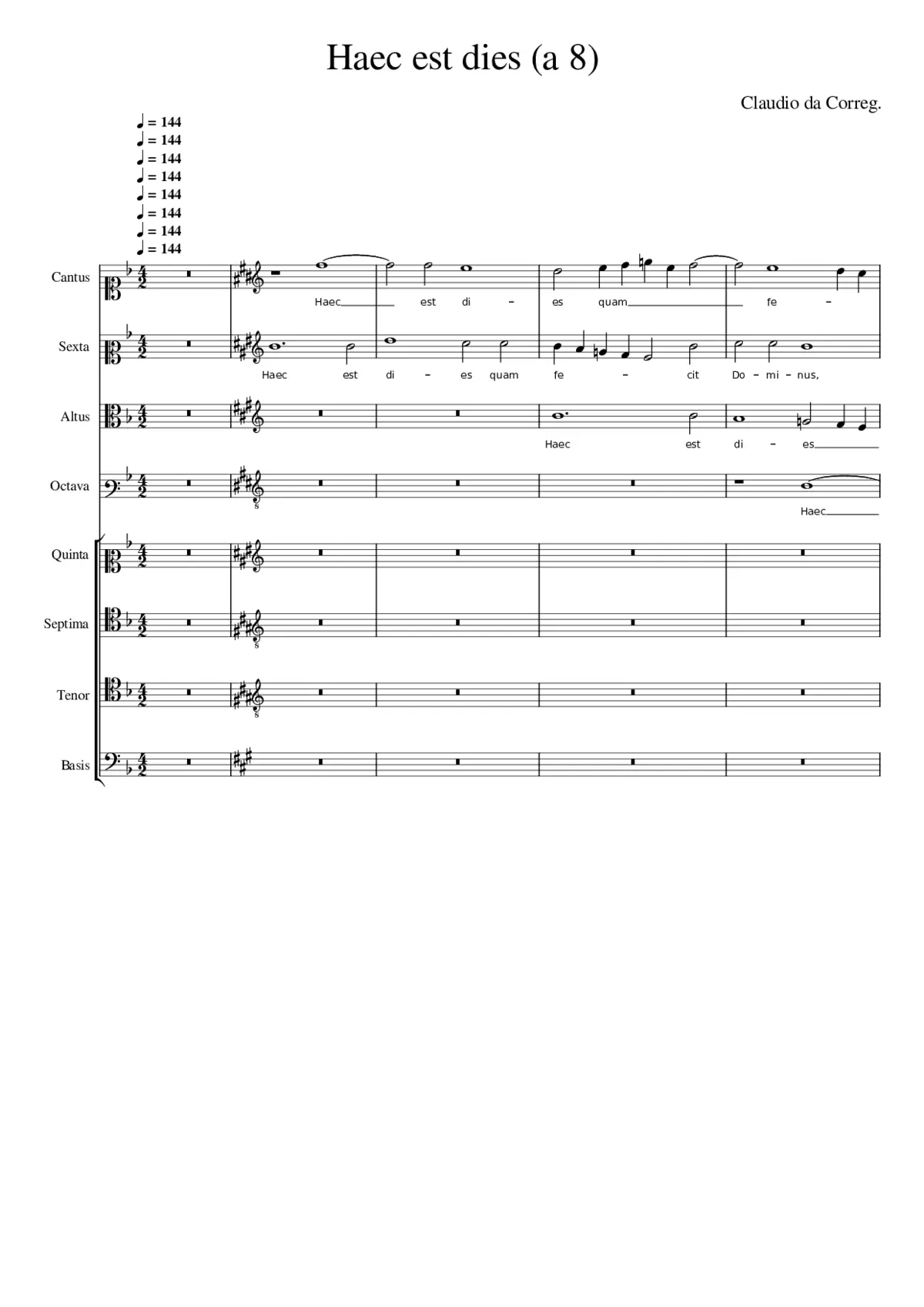Haec est dies a 8 - Page 1