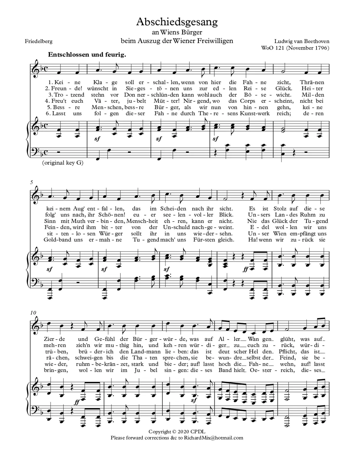 Abschiedsgesang an Wiens Bürger, WoO 121 - Page 1