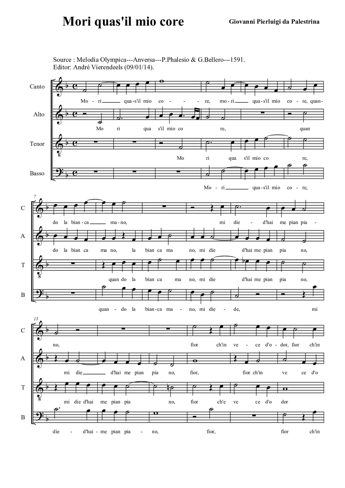 Morì quas' il mio core - Page 1