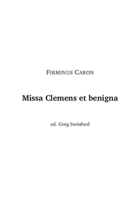 Missa Clemens et benigna