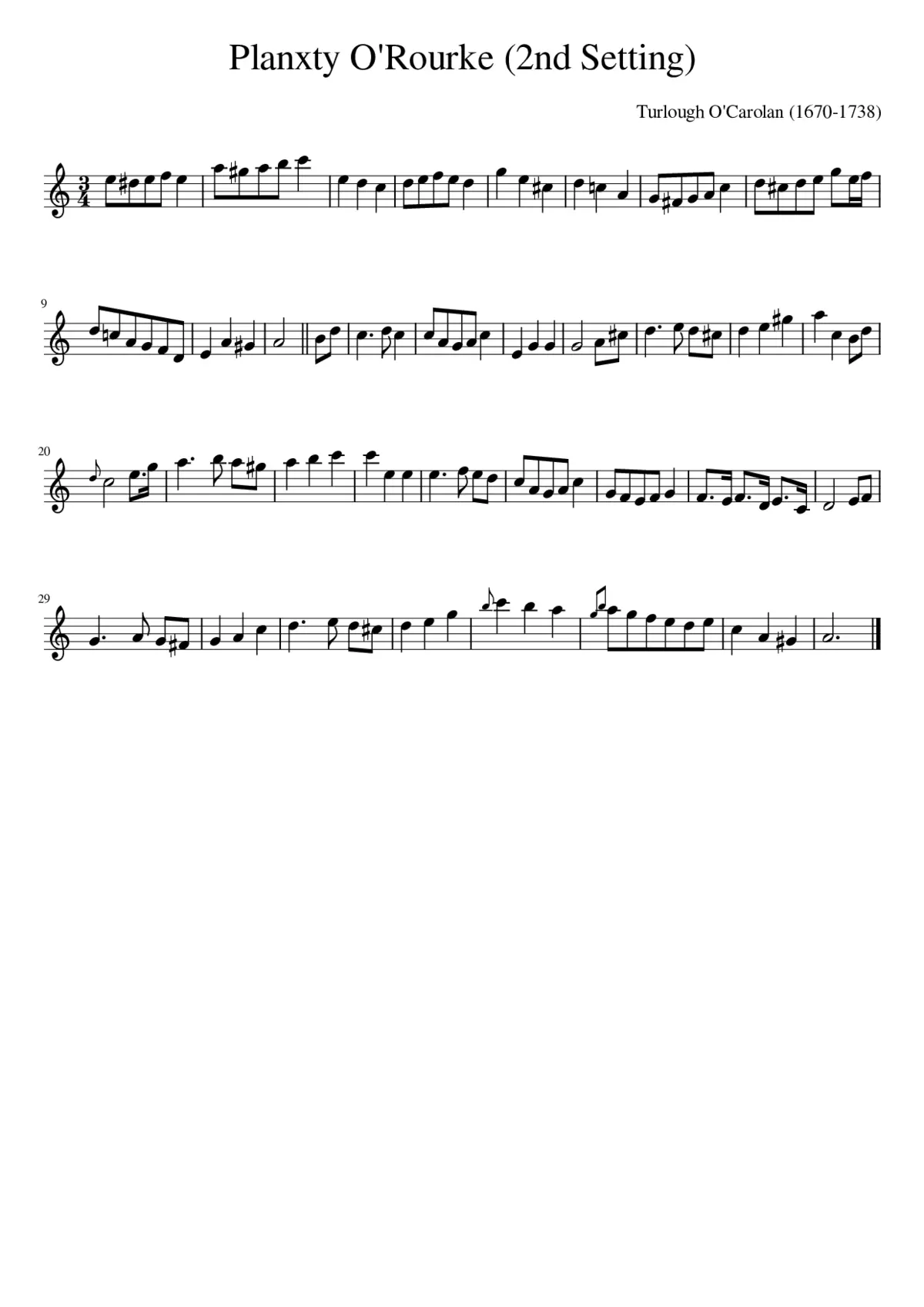 Planxty O'Rourke (2nd Setting) - Page 1