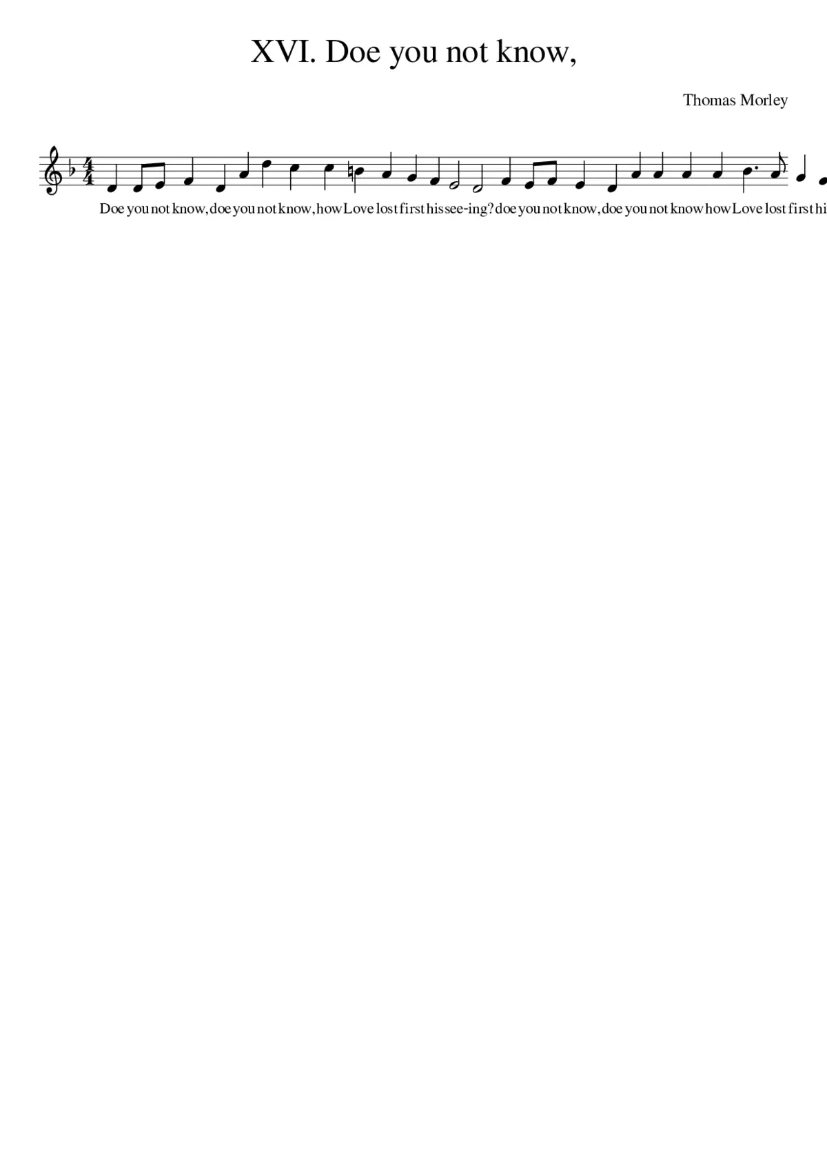 XVI. Doe you not know - Page 1