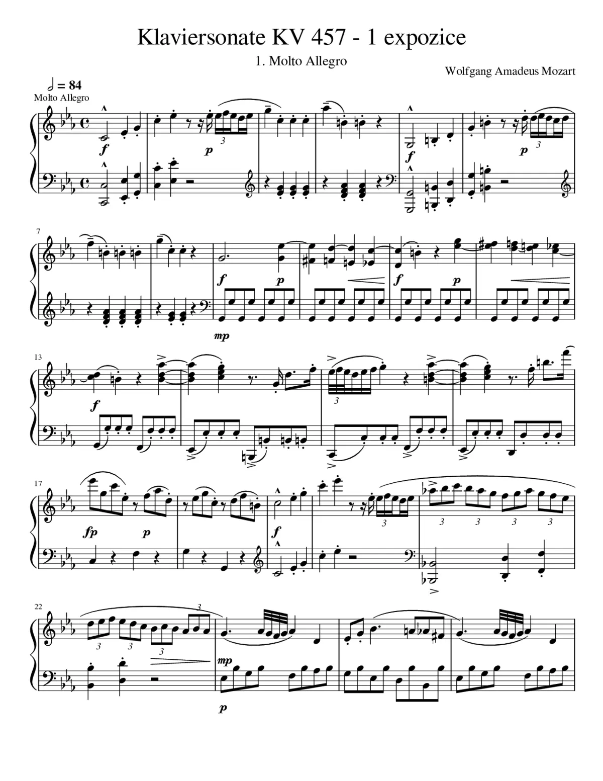 Piano Sonata No.14 in C minor K.457 - Page 1