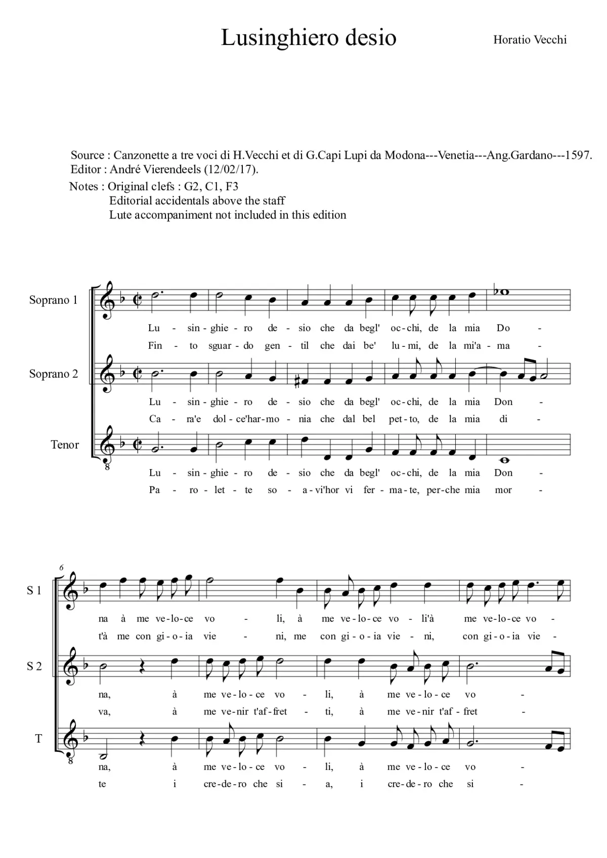 Lusinghiero desio - Page 1