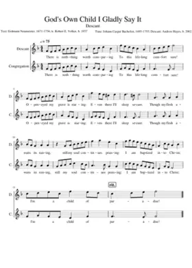 God's Own Child I Gladly Say It Descant