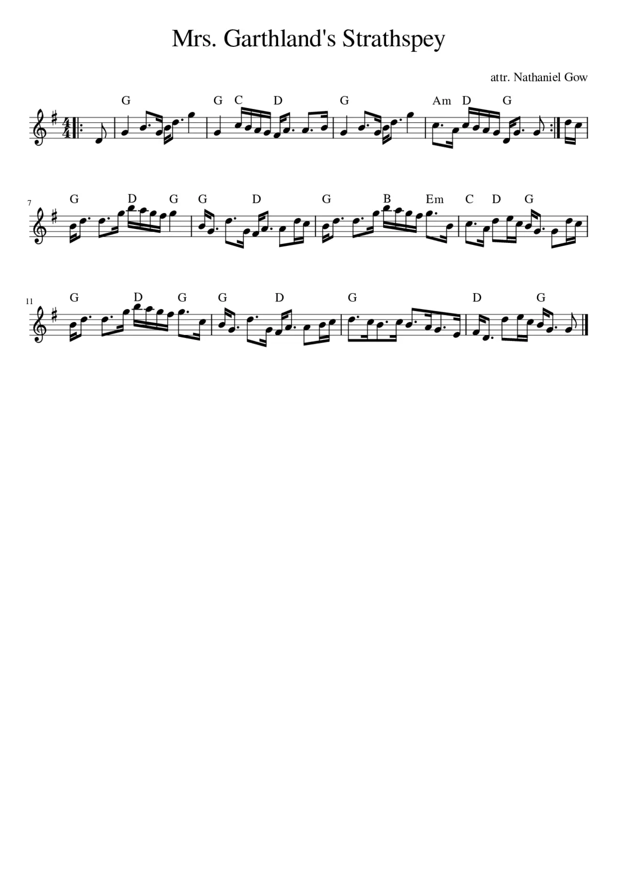 Mrs. Garthland's Strathspey - Page 1