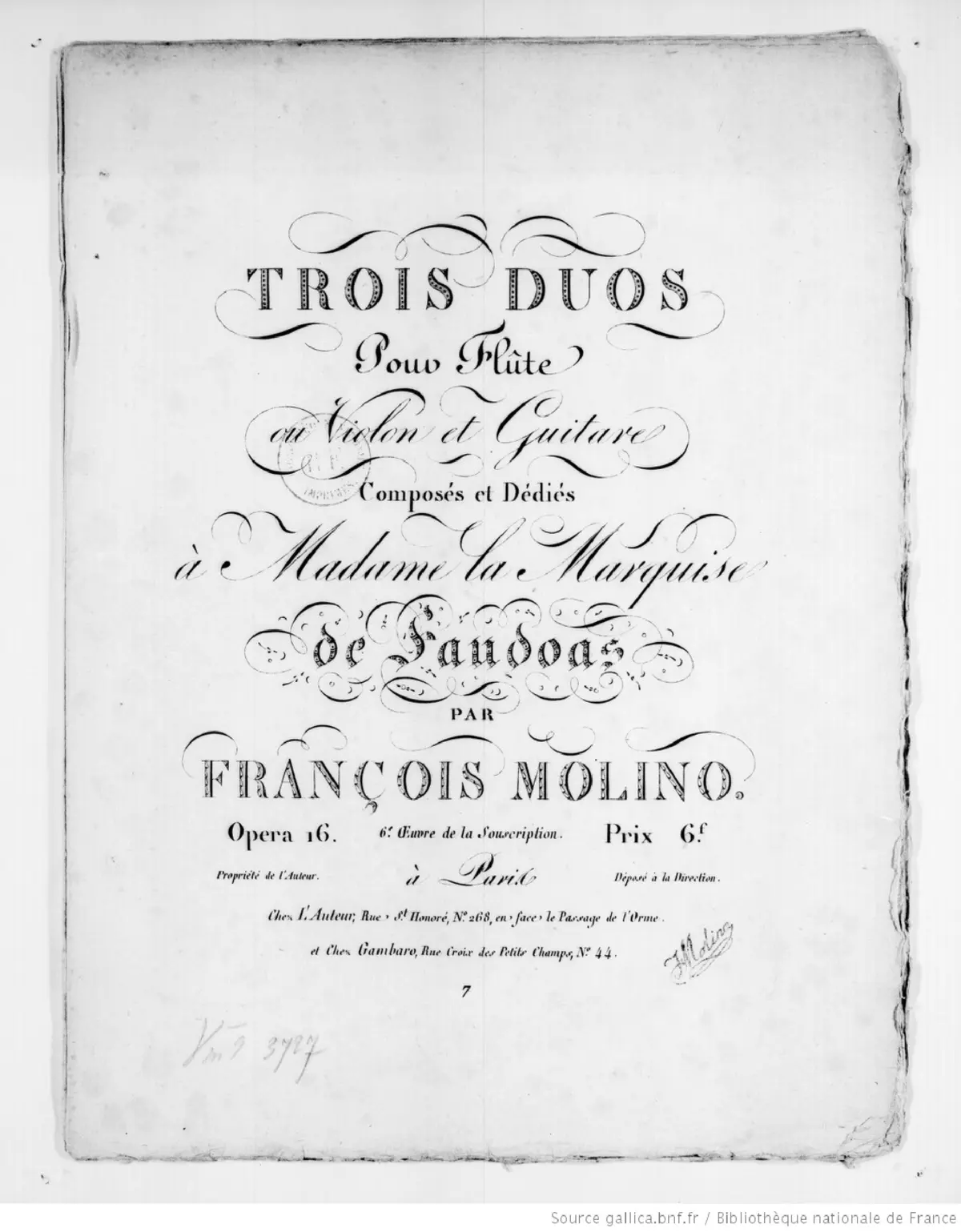3 Duos pour Flûte ou Violon et Guitare - Page 1