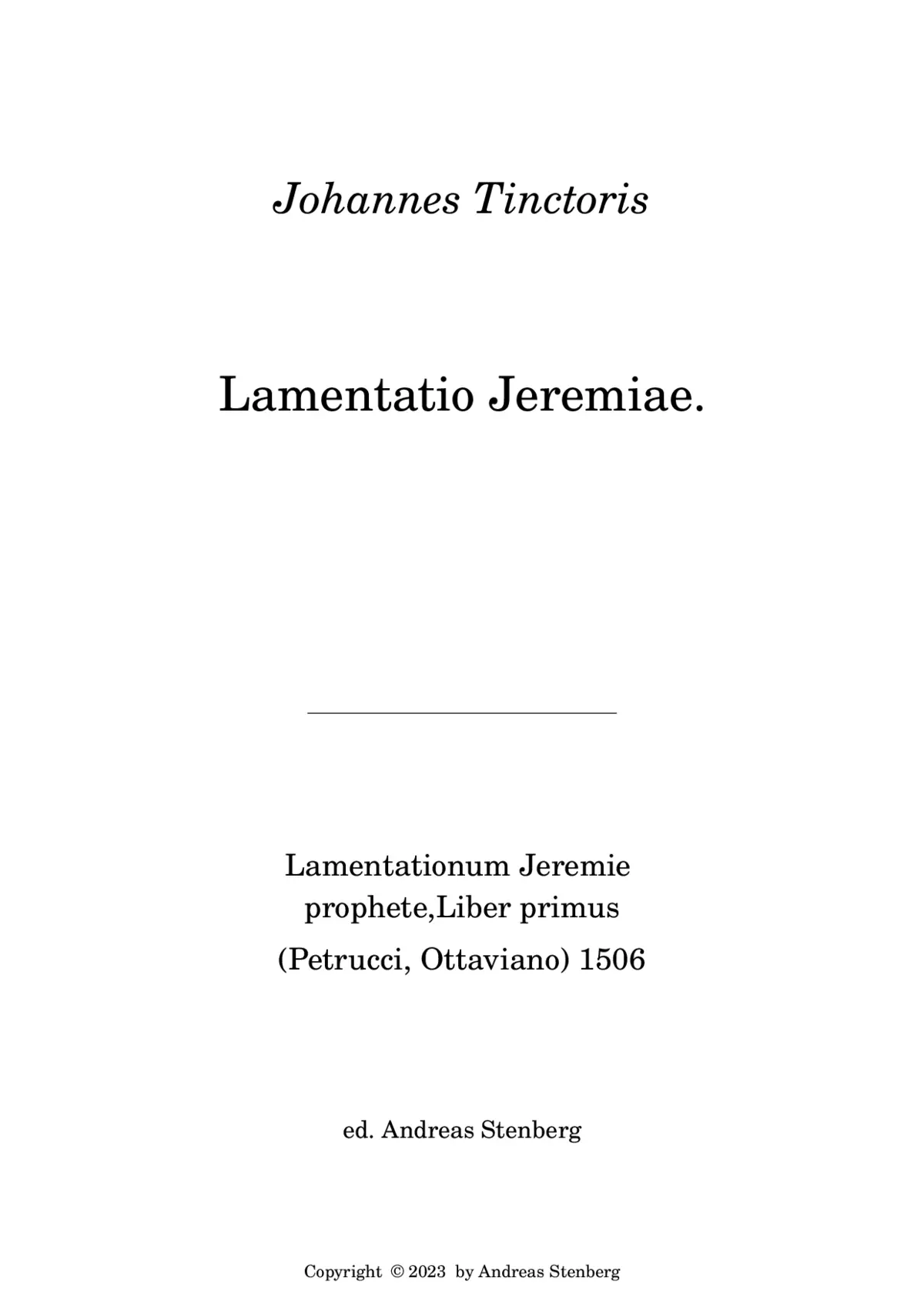 Lamentatio Jeremiae Prophete - Page 1