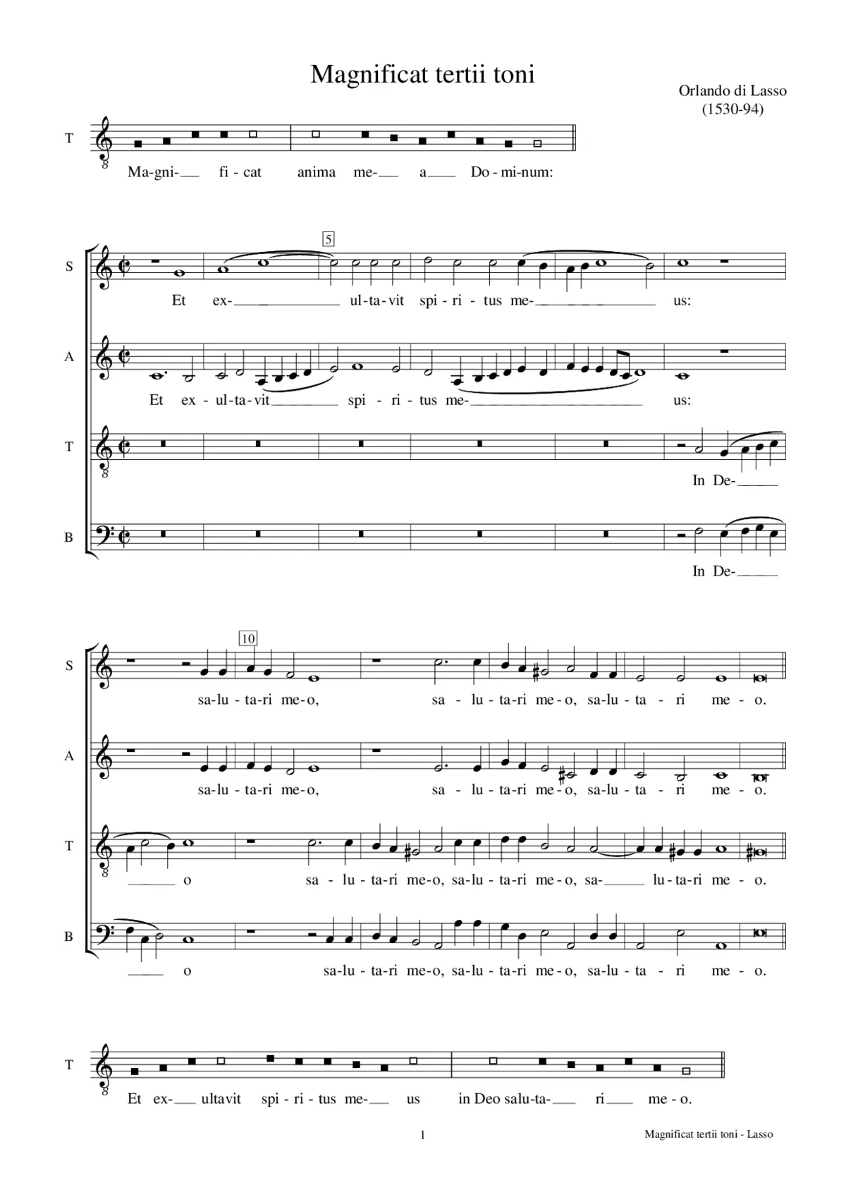 Magnificat tertii toni - Page 1