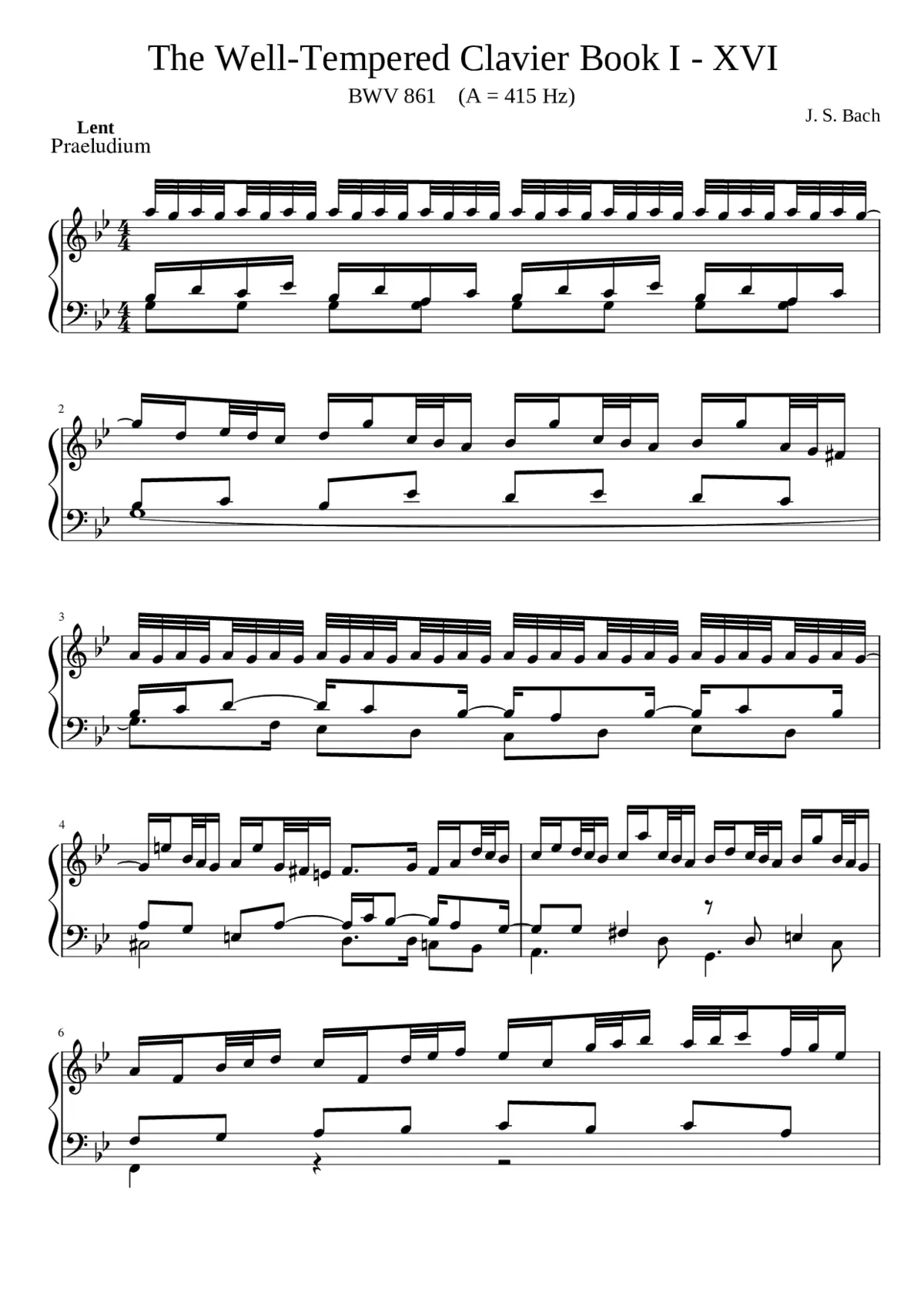 Prelude and Fugue in G minor BWV 861 - Page 1