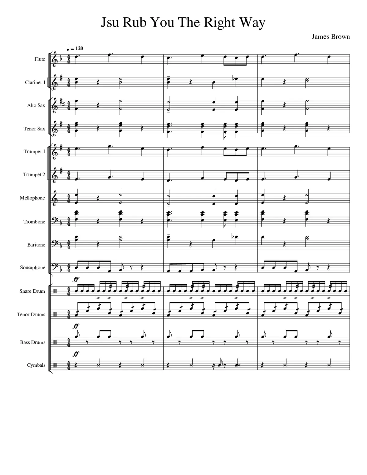 Jsu Rub You The Right Way MUSIC SHEET - Page 1