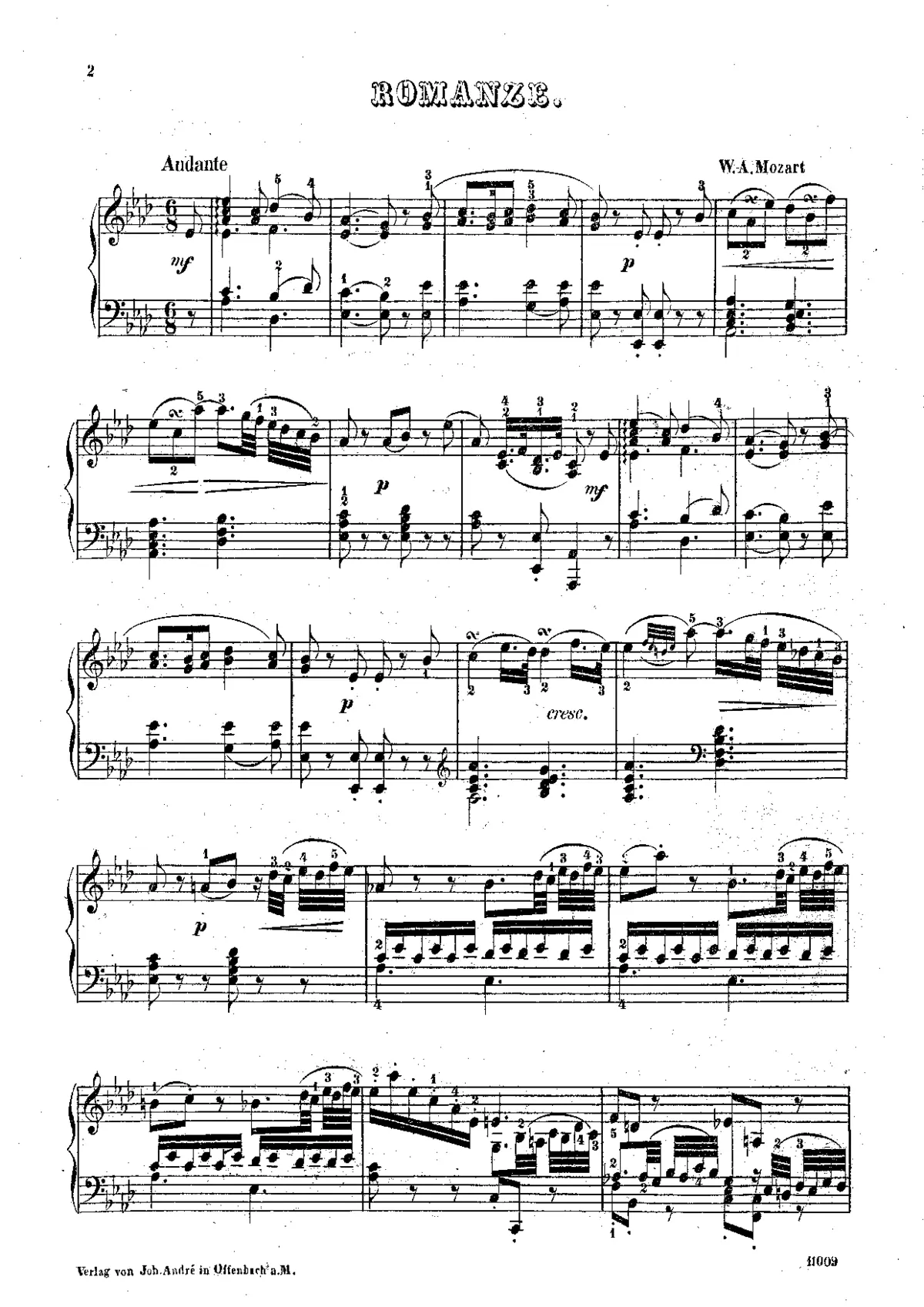 Romance in A-flat major - Page 1