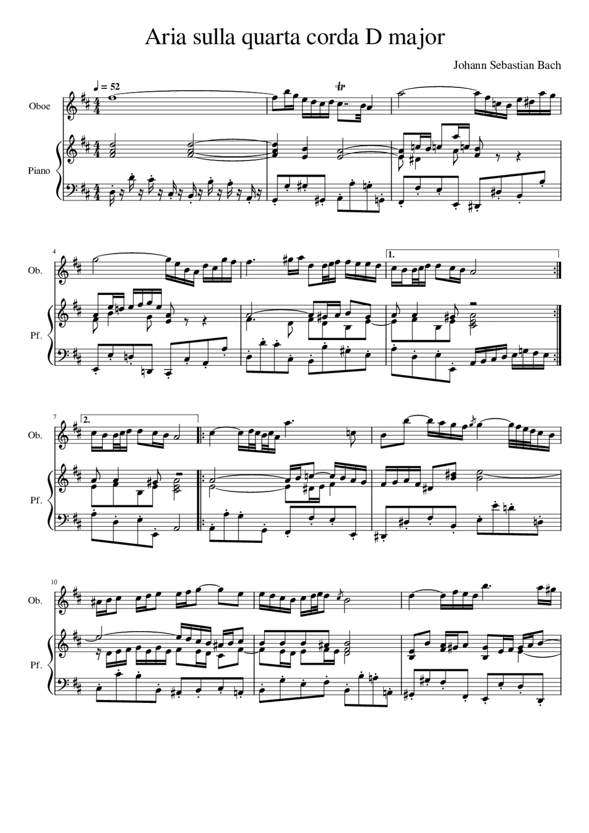 Air on the G string (D major) - Page 1