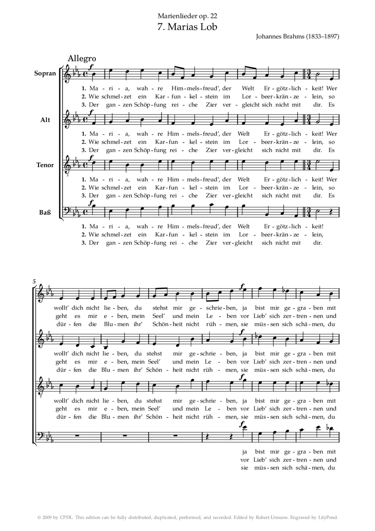 Marias Lob, Op. 22, No. 7 - Page 1