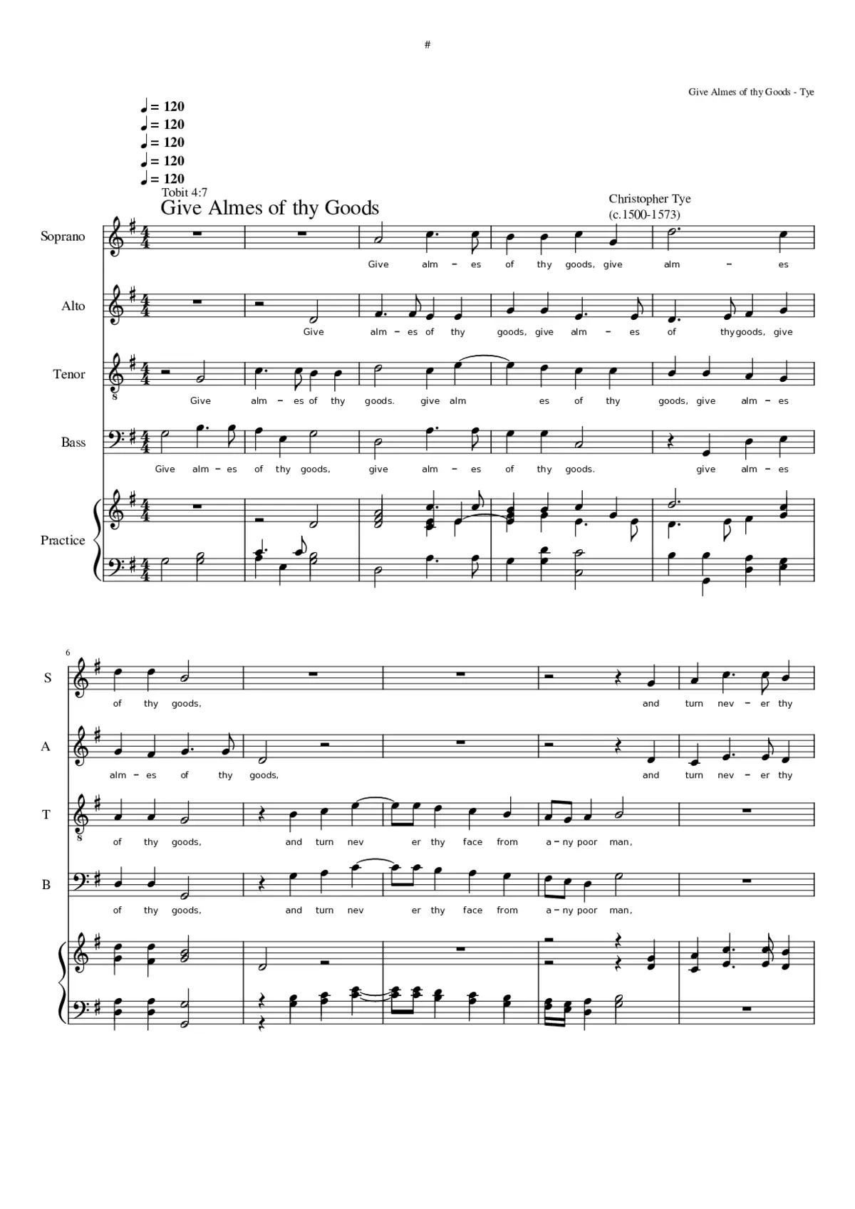 Give almes of thy goods - Page 1