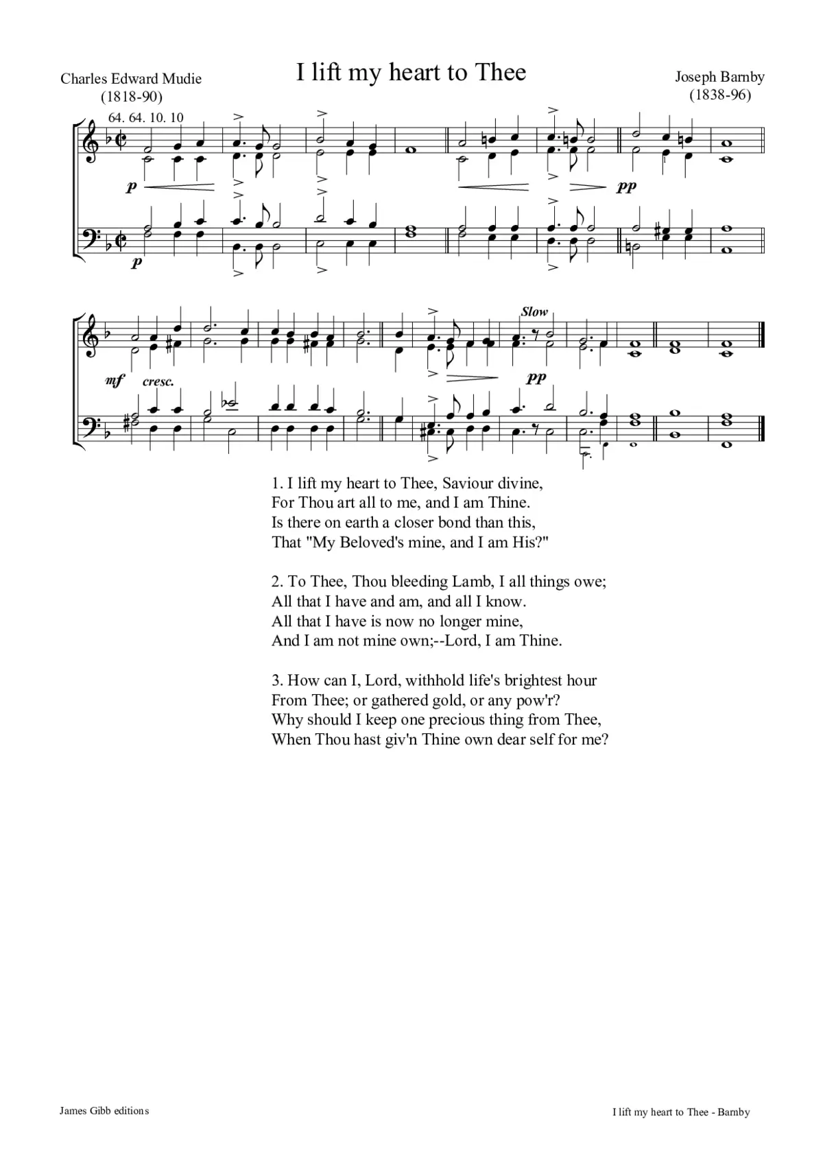 I lift my heart to Thee - Page 1