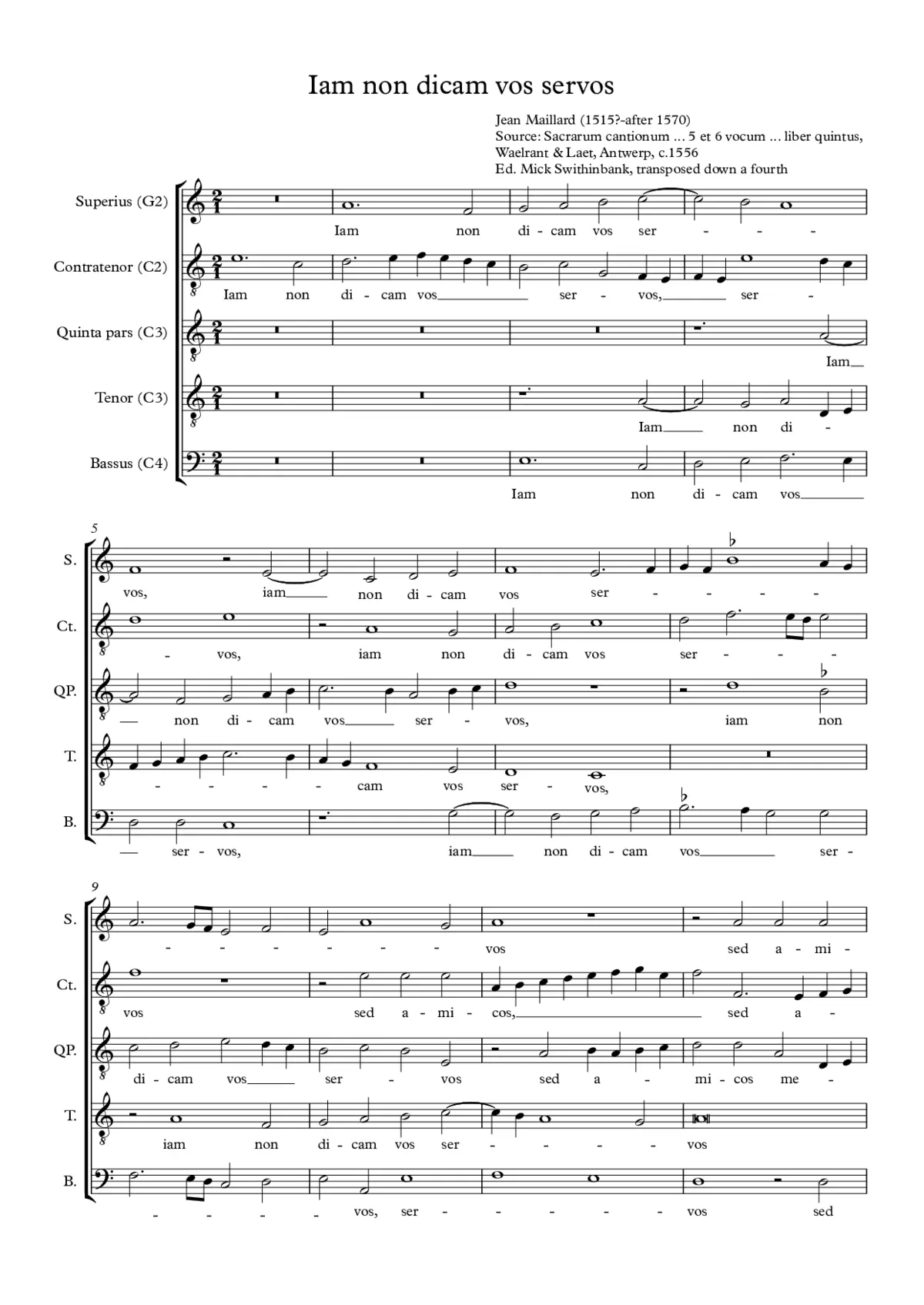 Iam non dicam vos servos - Page 1