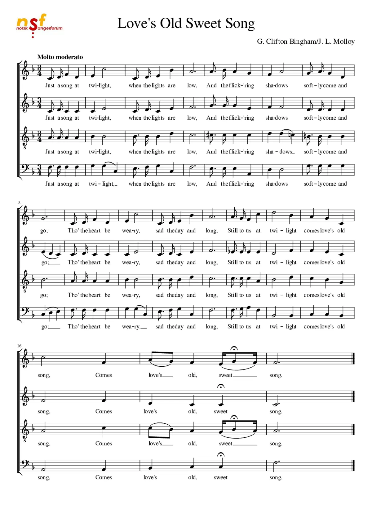 Love's Old Sweet Song - Page 1