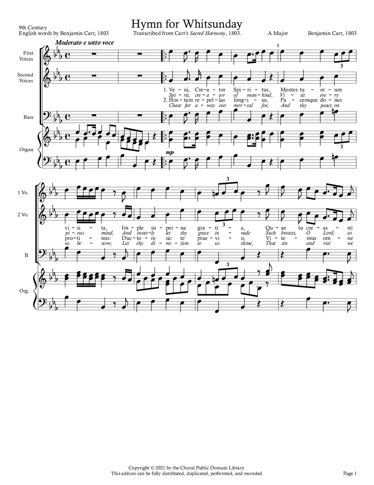 Hymn for Whitsunday - Page 1