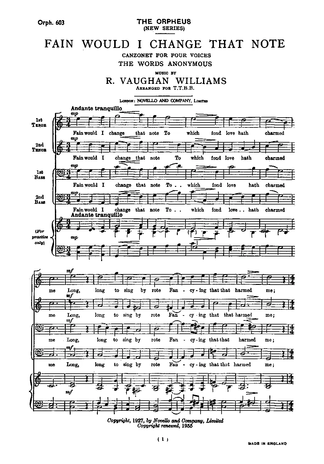 Fain Would I Change That Note - Page 1