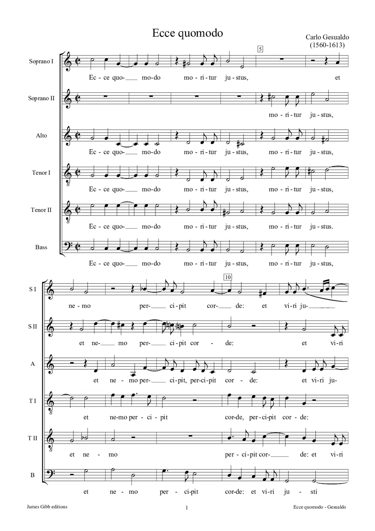 Ecce quomodo moritur justus - Page 1