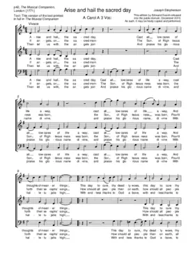 Arise and hail the sacred day