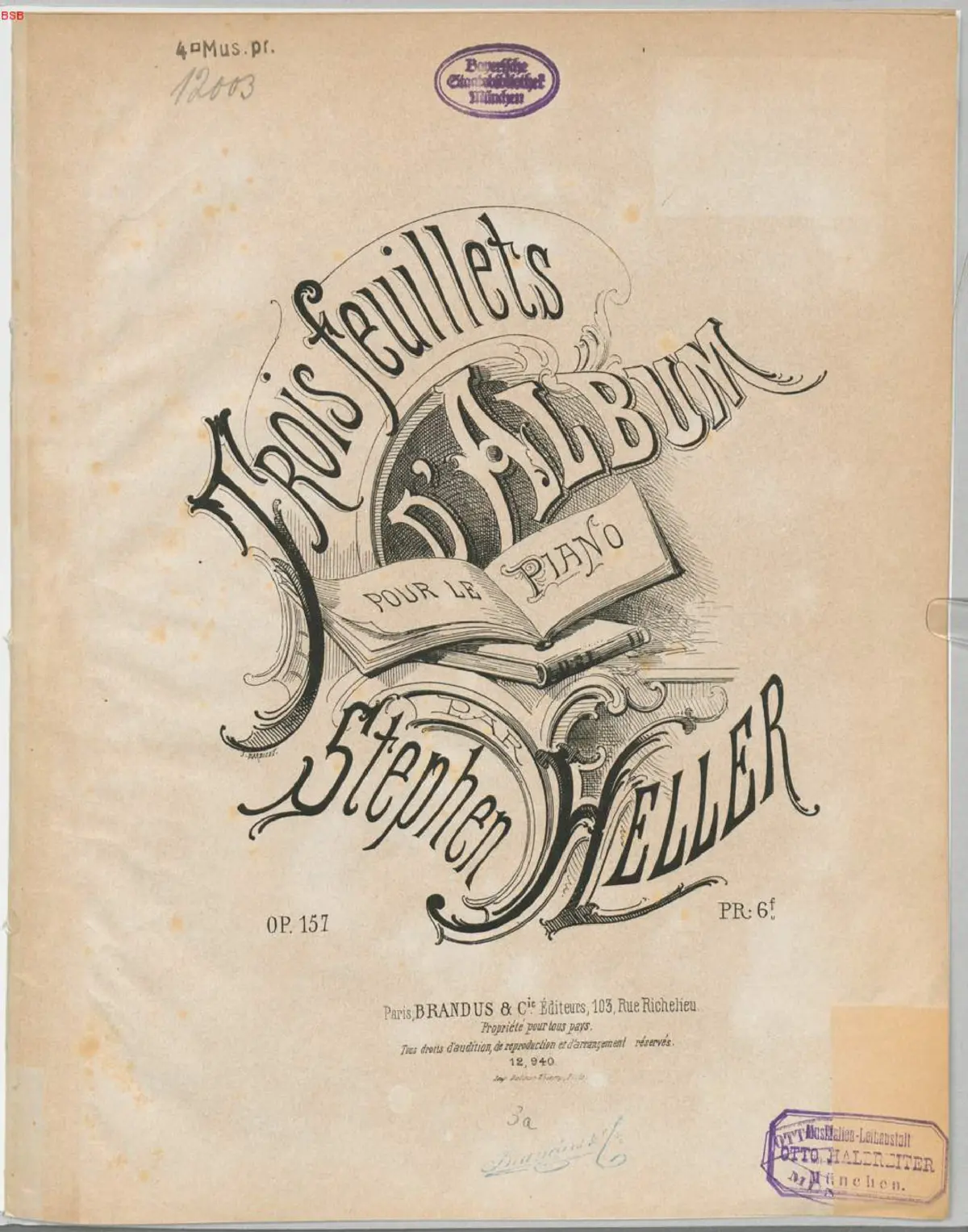 3 Feuillets d'album pour le piano - Page 1