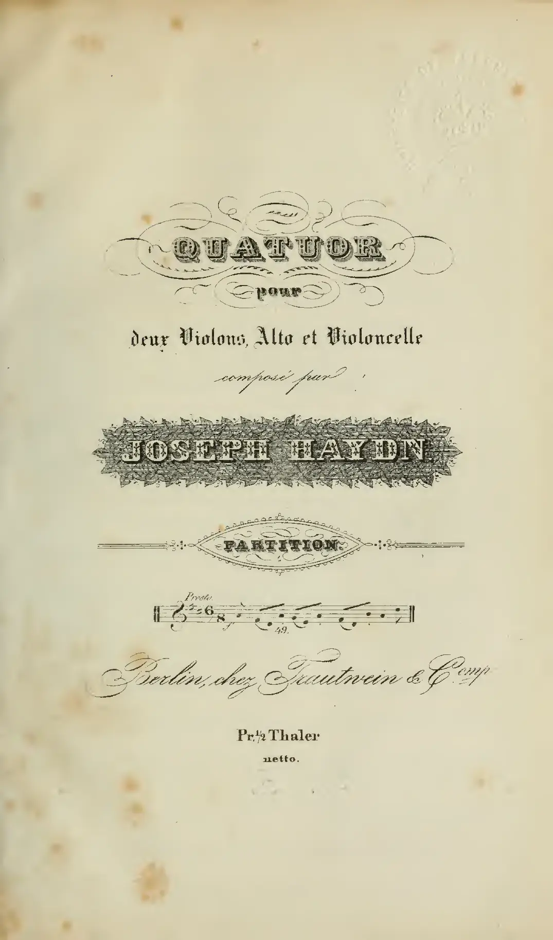 String Quartet in D major - Page 1