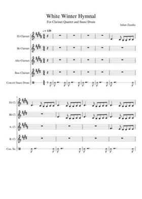 White Winter Hymnal for Clarintet Quartet