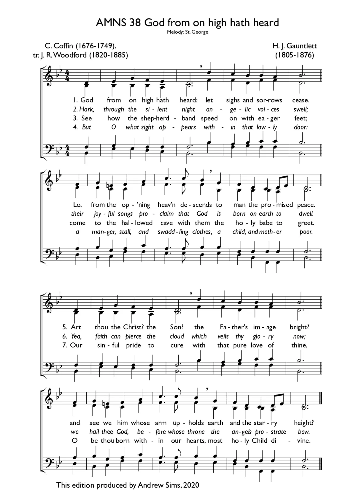 God from on high hath heard - Page 1