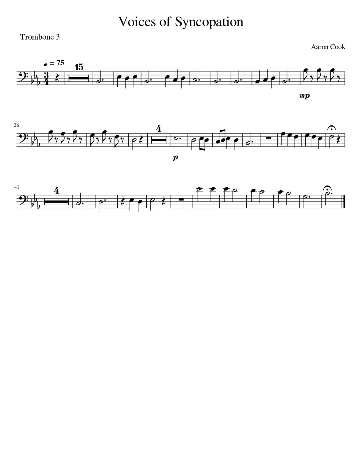 Voices of Syncopation Trombone 3 - Page 1