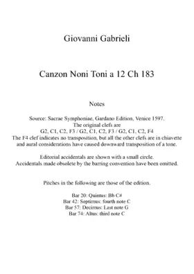 Canzon per sonar noni toni a 12