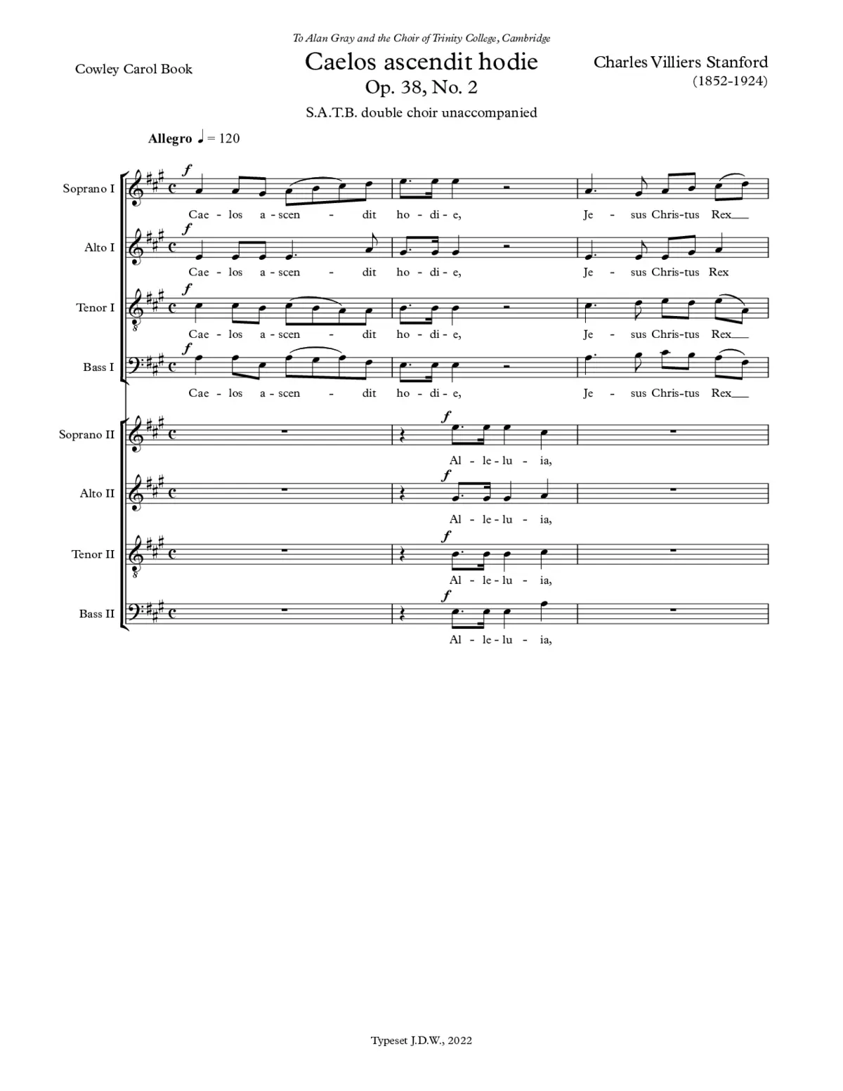 Coelos ascendit hodie, Op. 38, No. 2 - Page 1