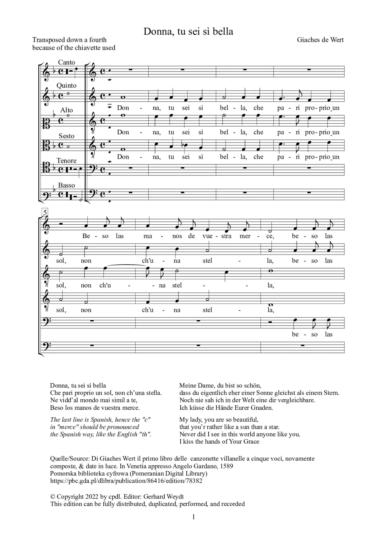 Donna, tu sei sì bella - Page 1