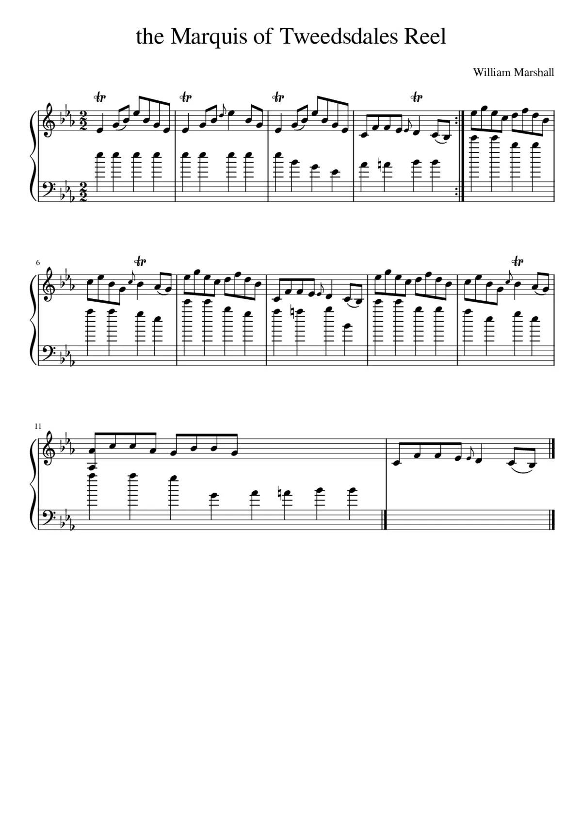 the Marquis of Tweedsdales Reel - Page 1