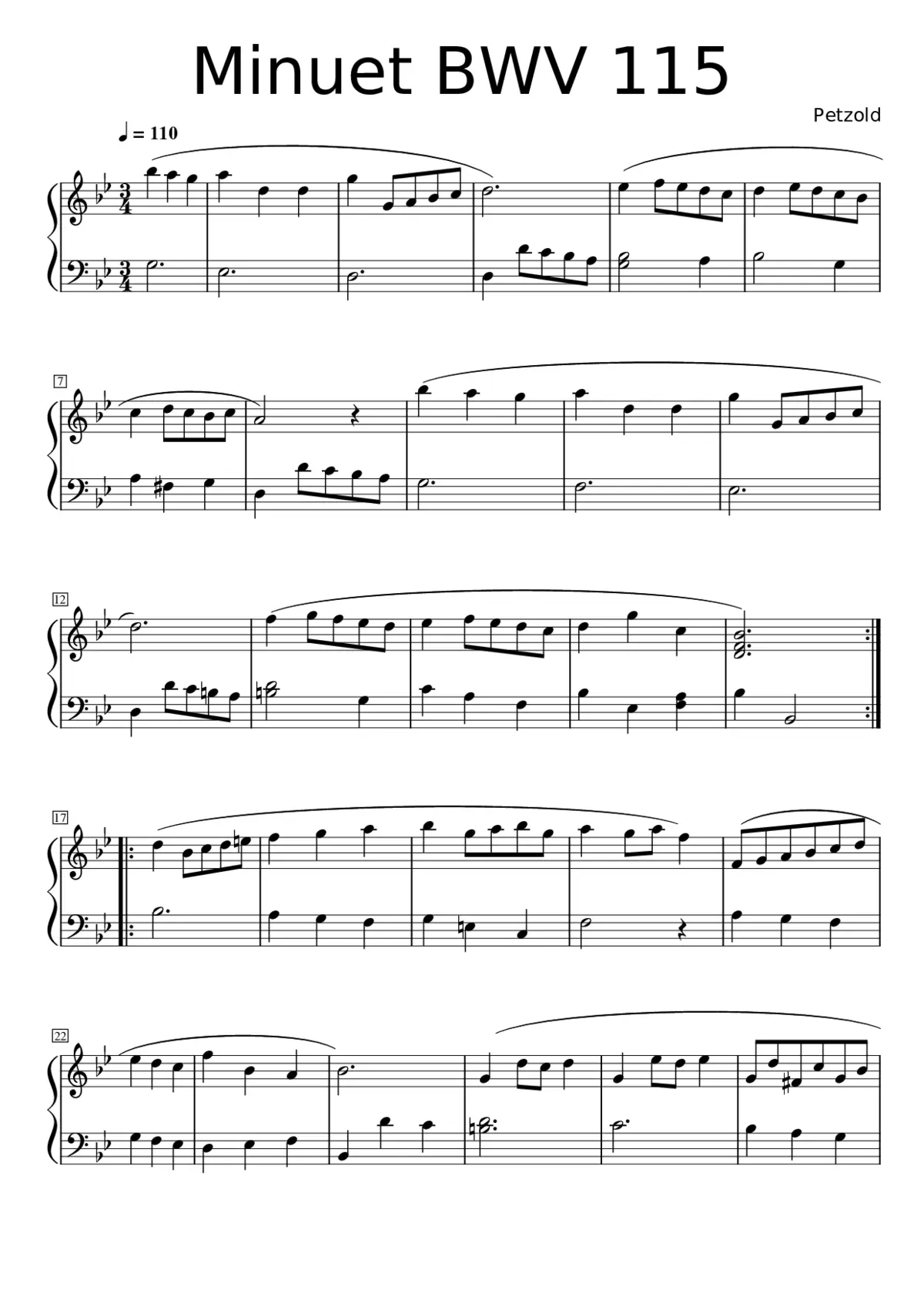 Minuet in G minor BWV Anh.115 - Page 1
