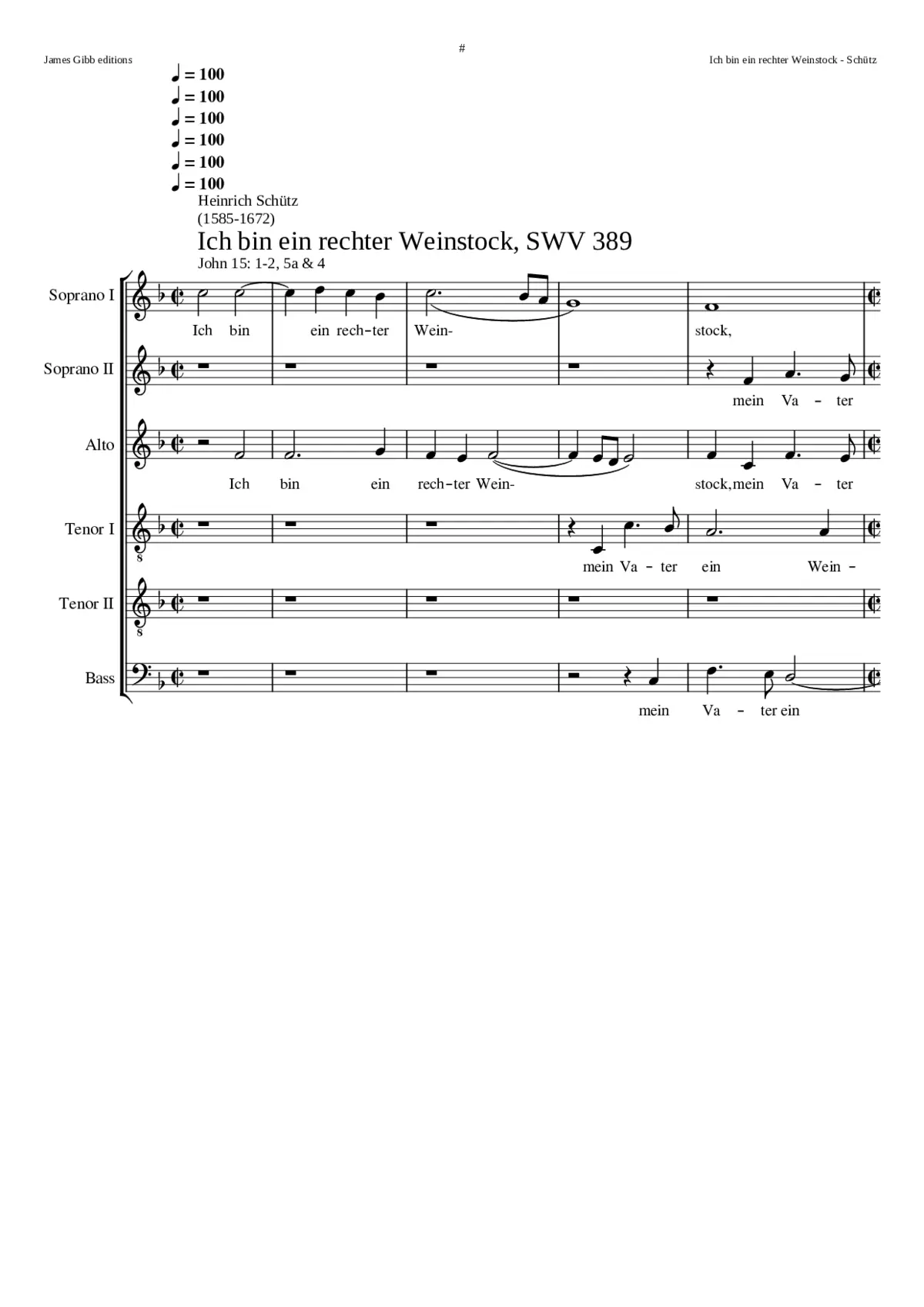 Ich bin ein rechter Weinstock SWV 389 - Page 1