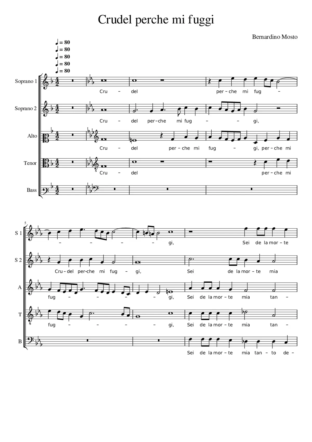 Crudel perche mi fuggi - Page 1