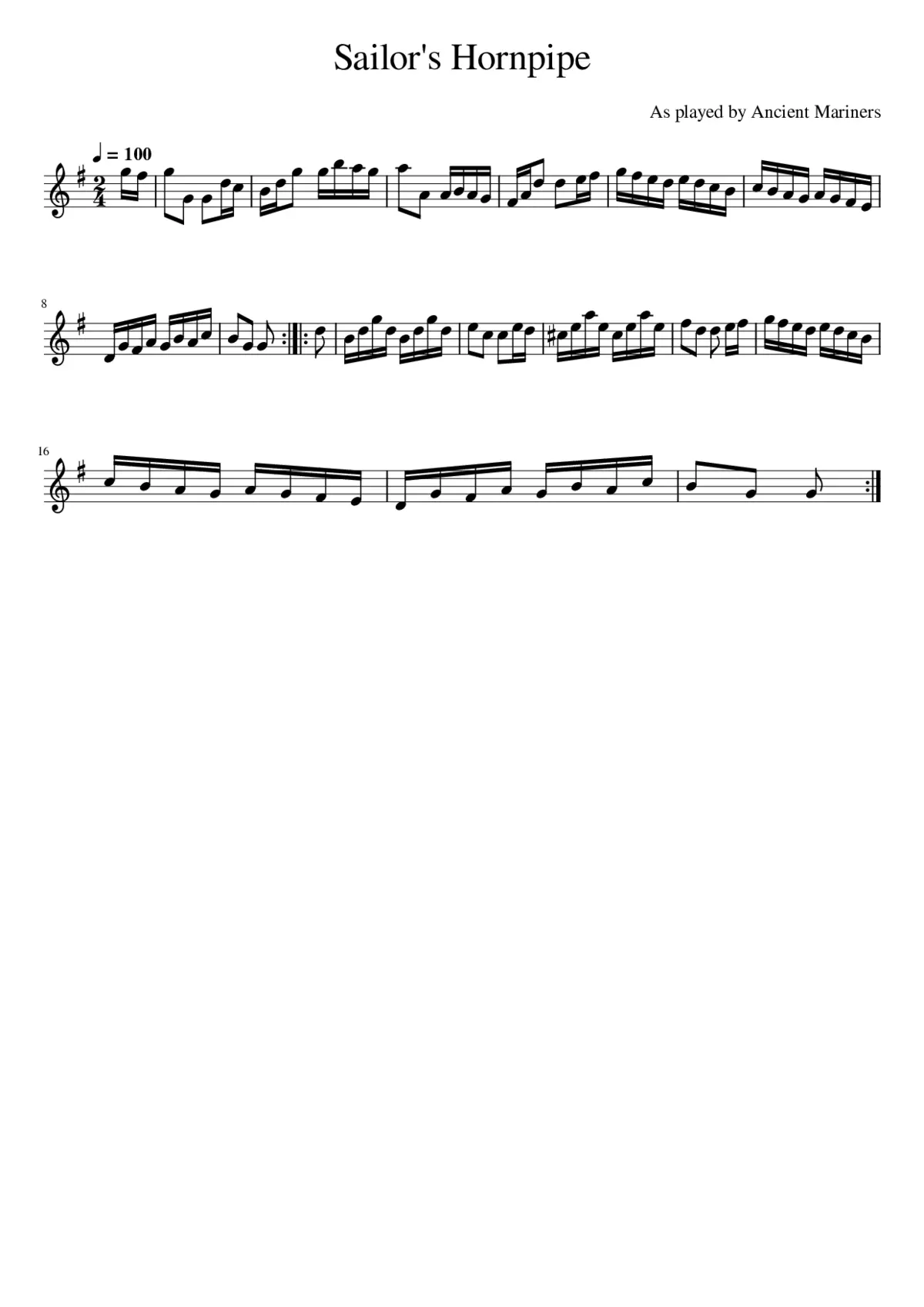 Sailor's Hornpipe - Page 1