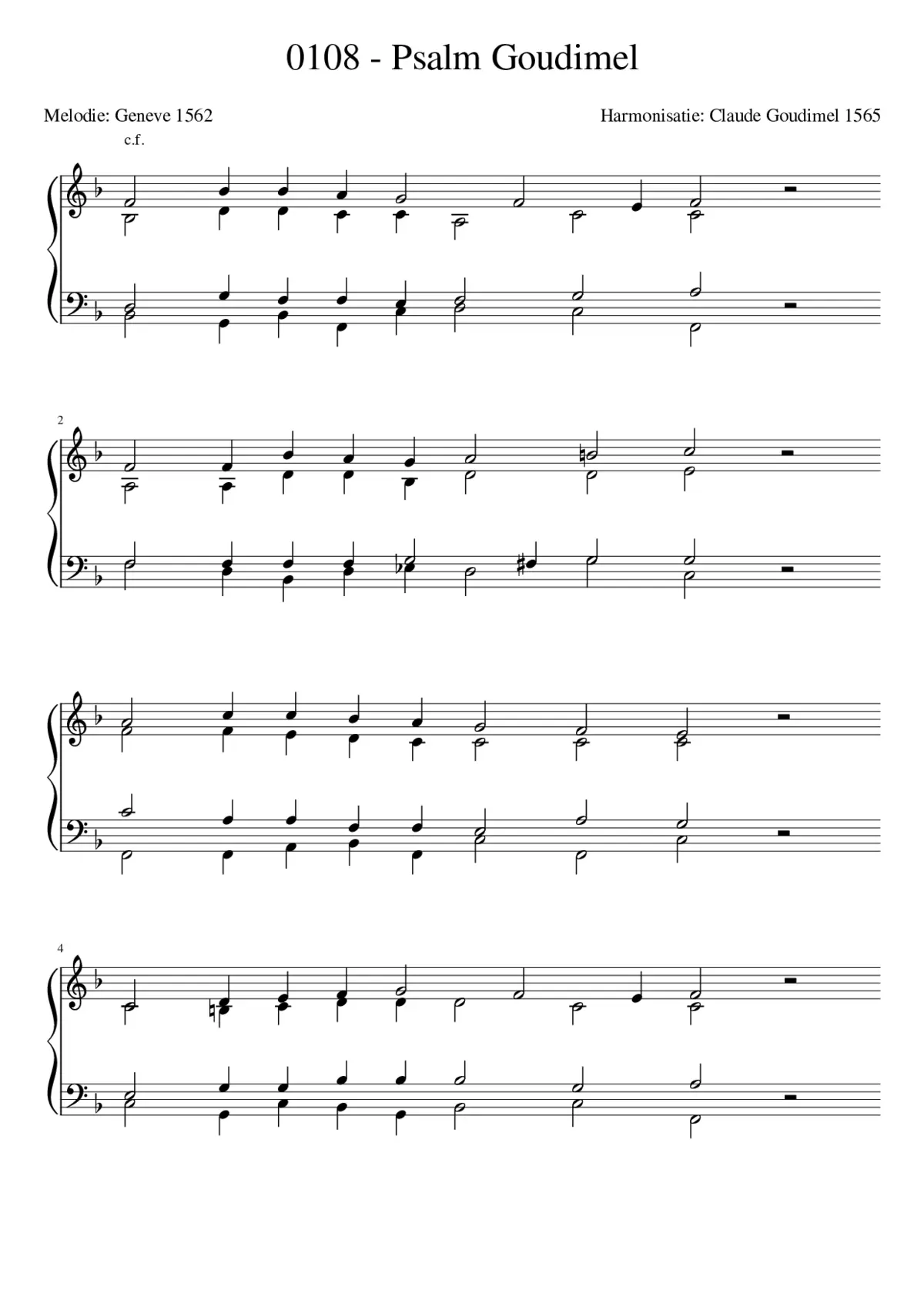 Goudimel Psalms 108 - Page 1