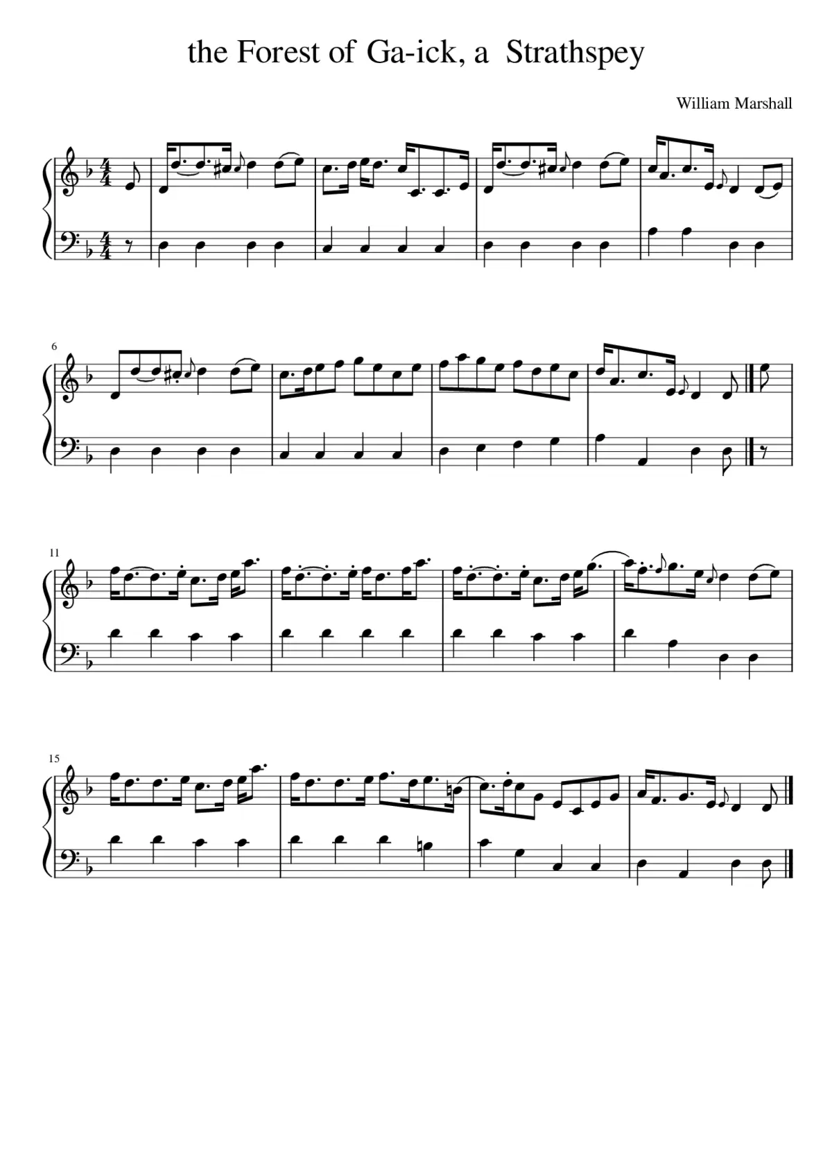 the Forest of Ga-ick a Strathspey - Page 1